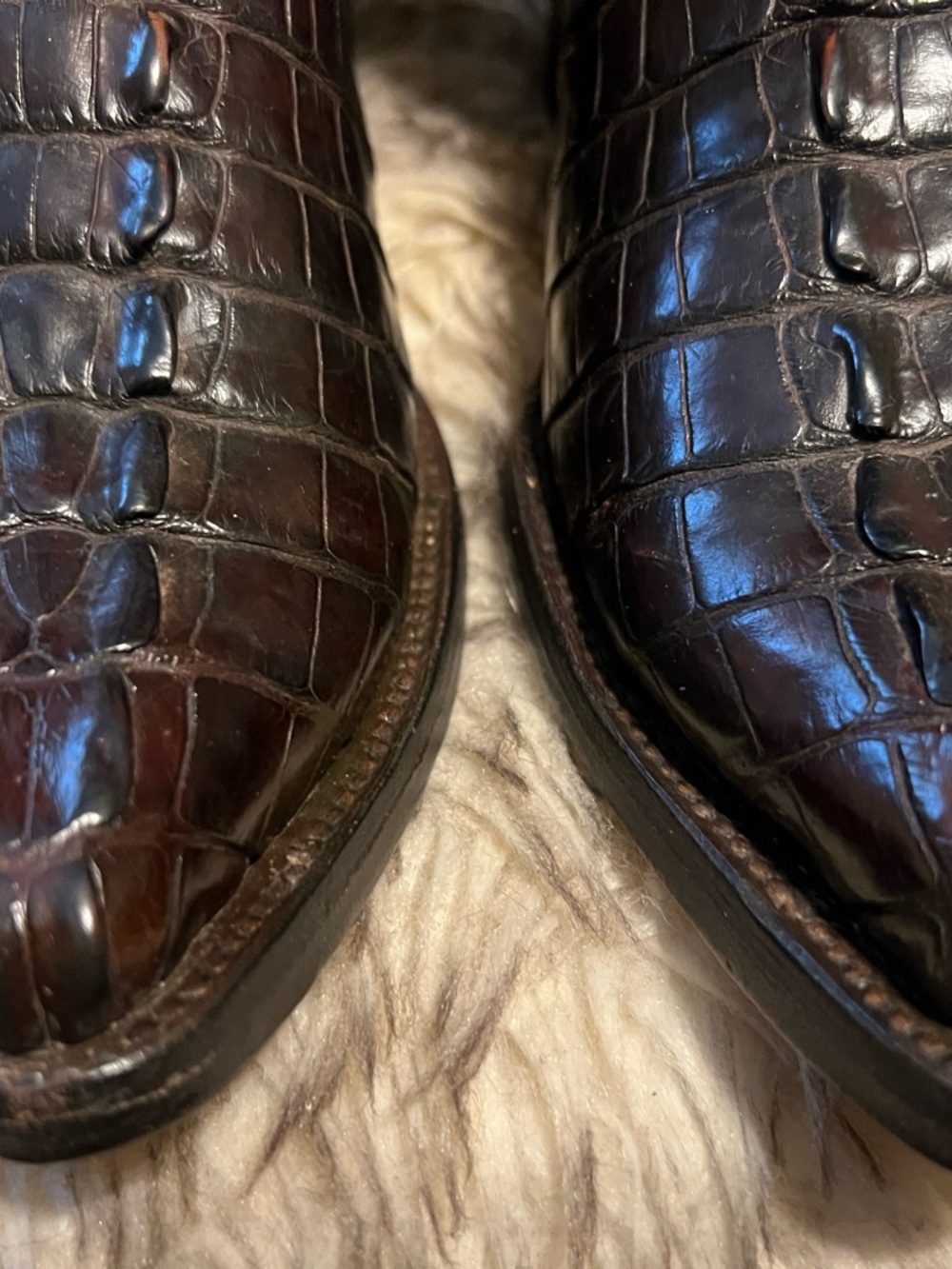 Men's DOMINI PELLE CAIMAN dark  Brown Leather Cowboy Boots Sz 9 NEW SOLES/HEELS - Picture 3 of 16